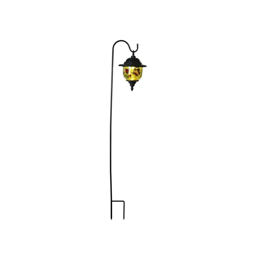 Best Season - SOLAR-Lanterne vitrail à piquer d'extérieur Solaire LED H90cm Noir Best Season - Lampadaire