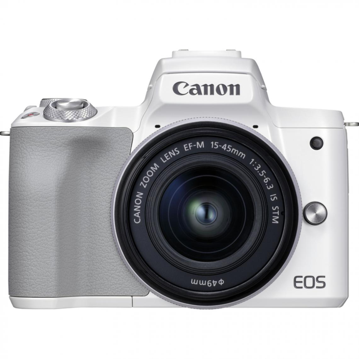 Canon - EOS M50 Mark II Blanc + EF-M 15-45mm f/3,5-6,3 IS STM - Appareil compact