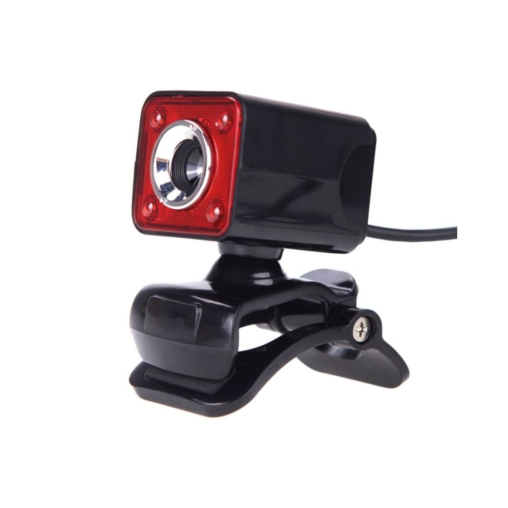 Wewoo - Webcam pour Ordinateur De Bureau Skype PC Portable, Longueur du Câble: 1.4m 360 Degrés Rotatif 12MP HD Fil USB Caméra avec Microphone et 4 LED Lumières - Webcam