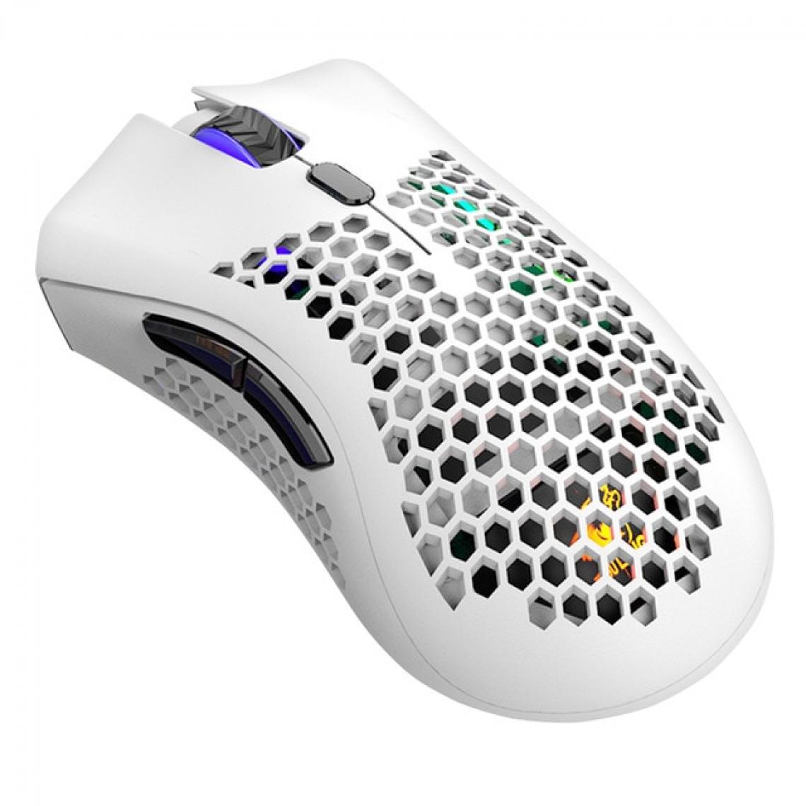 Universal - Souris gaming 2400 dpi coque cellulaire 2,4 GHz sans fil souris ergonomique rechargeable RVB trou lumineux souris gaming PC | Mouse (blanc) - Souris