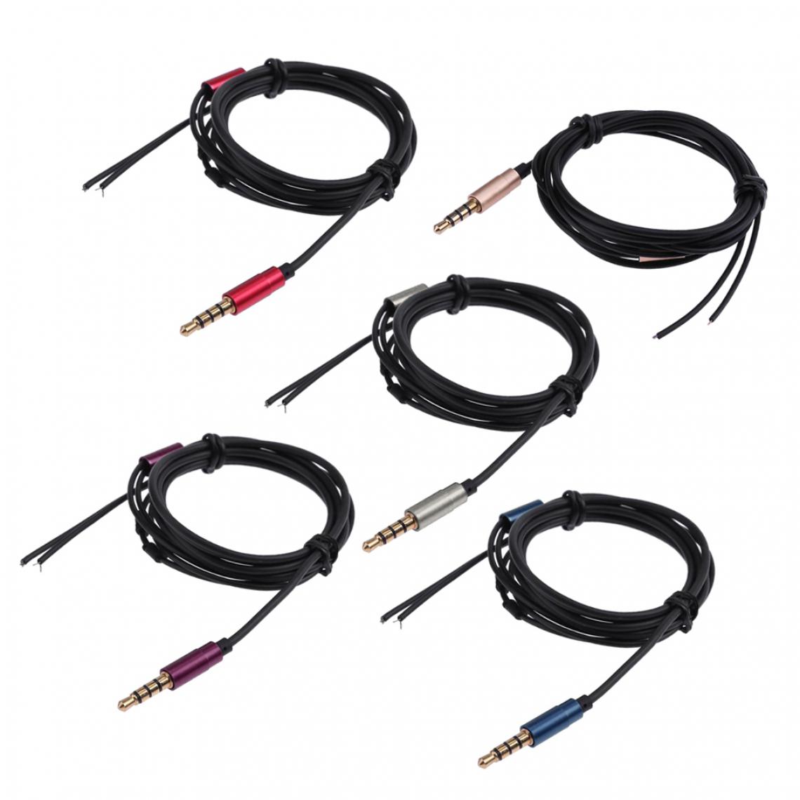 marque generique - 5 Pièces De Câble Audio Bricolage Remplacement 1.2 M Audio Câble Réparation Casque Fil - Accessoires casque