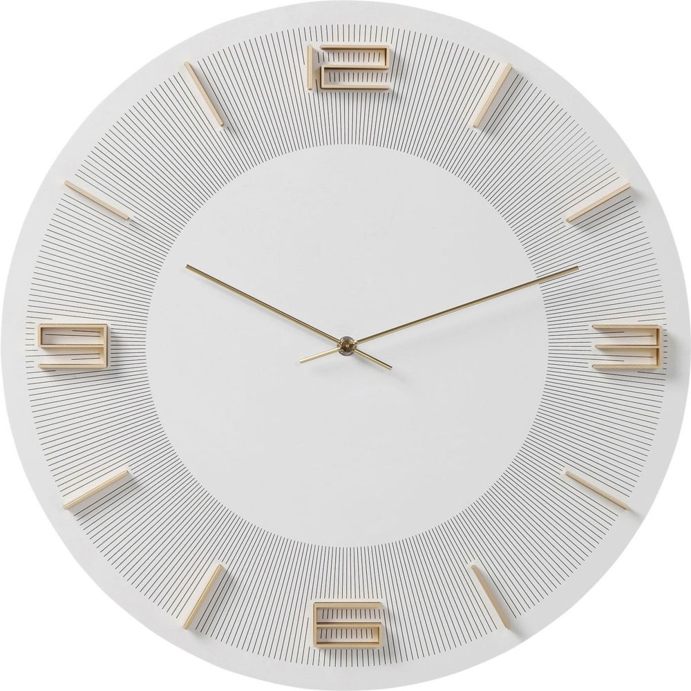 Karedesign - Horloge murale Leonardo blanche et dorée Kare Design - Radio
