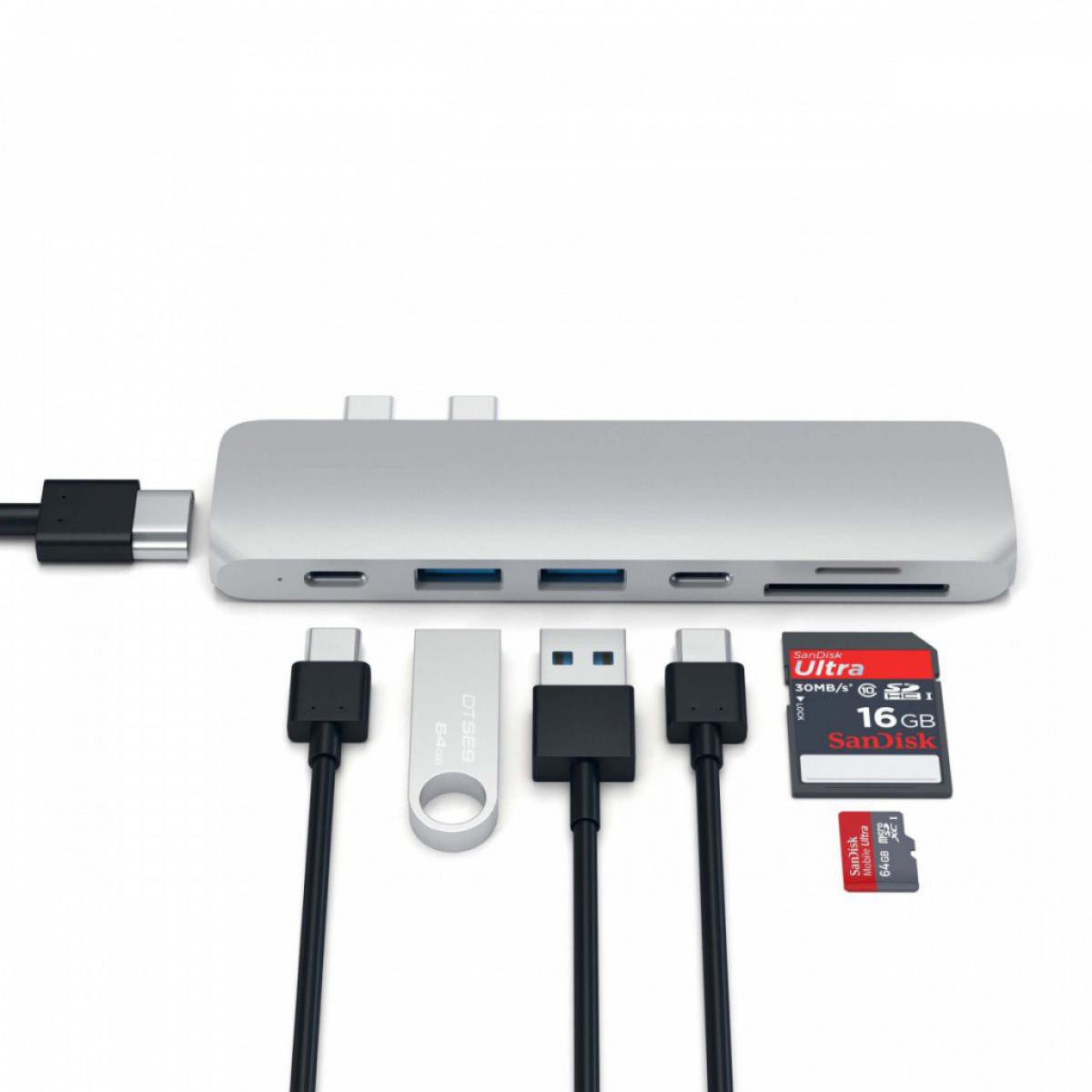 Alpexe - Alpexe HUB 7 en 1 pour Macbook Pro (ports USB 3.0, USB C, port HD 4K et SD) - Hub