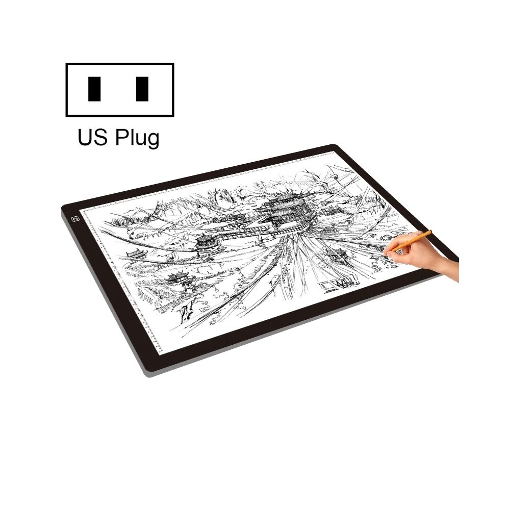 Wewoo - Tablette graphique 23W 12V LED Trois niveaux de luminosité Acrylique Copie conseils dessin Anime Sketch Sketchpad, prise américaine - Tablette Graphique