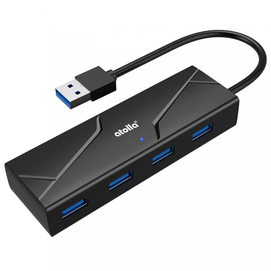 Atolla - Atolla Hub USB 3.0 4 Ports, Multiprise USB pour Transfert de Données 5Gbps, Compatible avec Laptop - Hub