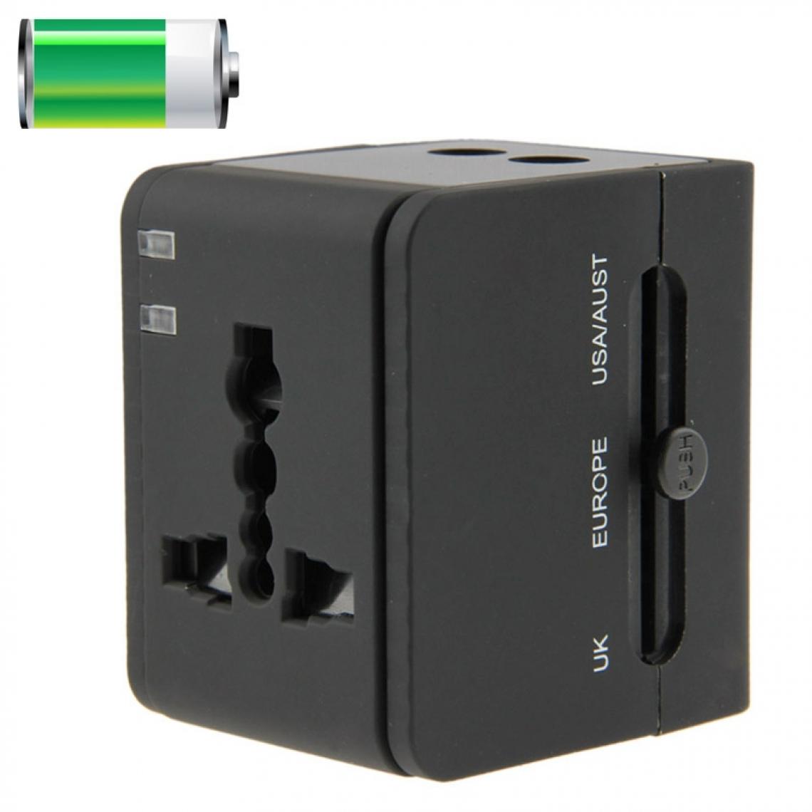 Wewoo - International 2.1A 2-USB UE / noir AU / UK / US Plug Adaptateur Universel de Voyage - Accessoires alimentation