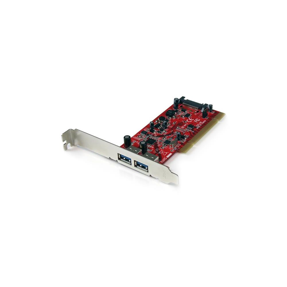 Startech - StarTech.com Carte PCI vers 2 ports USB 3.0 SuperSpeed - Alimentation SATA - Lecteur carte mémoire