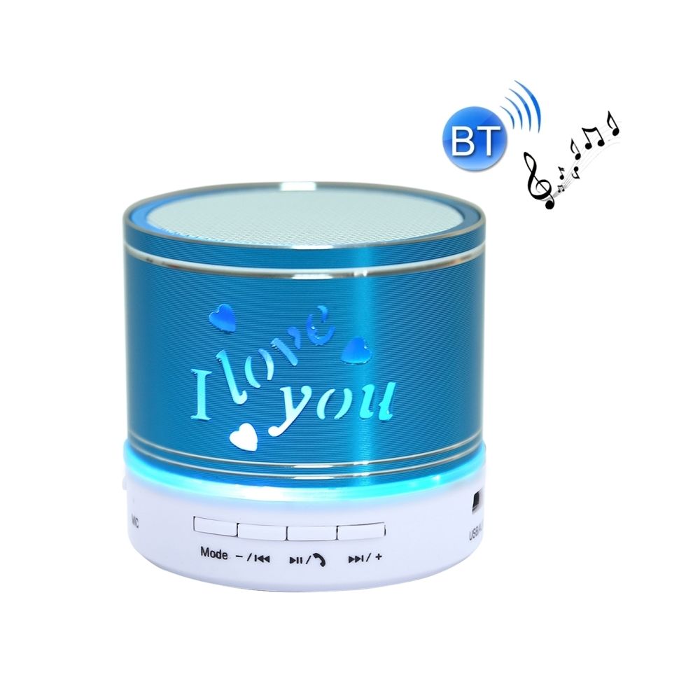 Wewoo - Mini enceinte Bluetooth bleu Mini Haut-Parleur Stéréo Portable, avec Micro Intégré et LED RGB, Appels Mains Libres & Carte TF & AUX IN, Distance Bluetooth: 10m - Enceintes Hifi