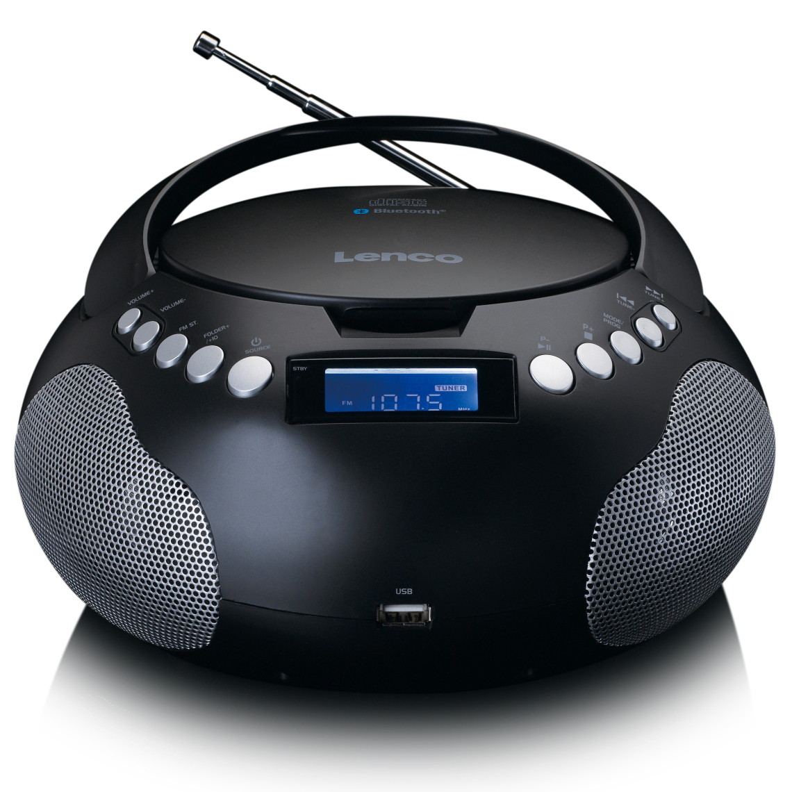 Lenco - Radio portable et lecteur CD/MP3 avec USB et Bluetooth SCD-331BK Noir-Argent - Radio
