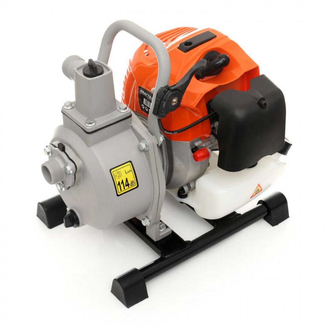 Hucoco - DCRAFT | Pompe à eau thermique débit 300 L/min | Pompe à l'eau claire + chargée + moteur 2 temps | Relevage d'eau Jardinage - Orange - Pompes d'alimentation