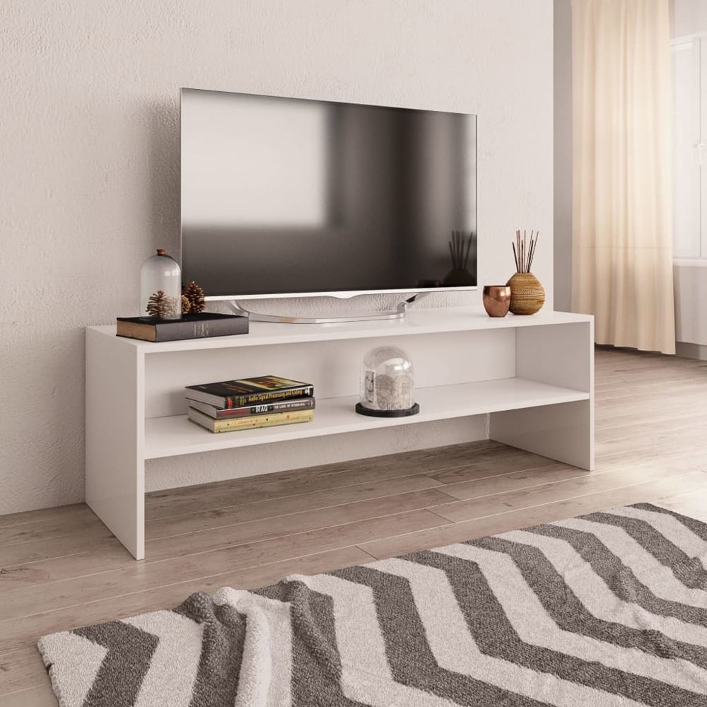 Vidaxl - vidaXL Meuble TV Blanc 120 x 40 x 40 cm Aggloméré - Home-cinéma 2.1