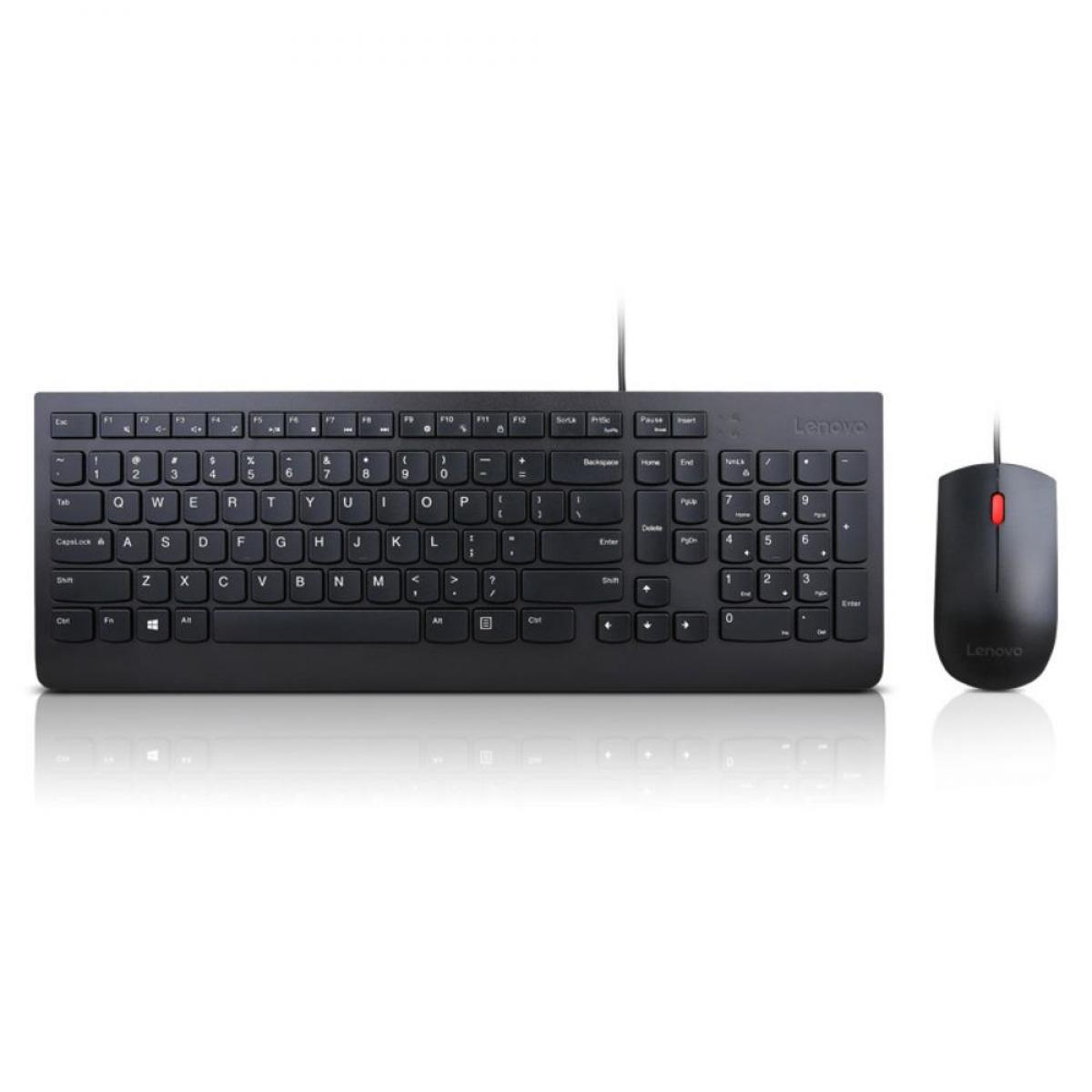 Lenovo - LENOVO Ess Wired Kb & Mouse Essential Wired Keyboard and Mouse Combo - Pack Clavier Souris