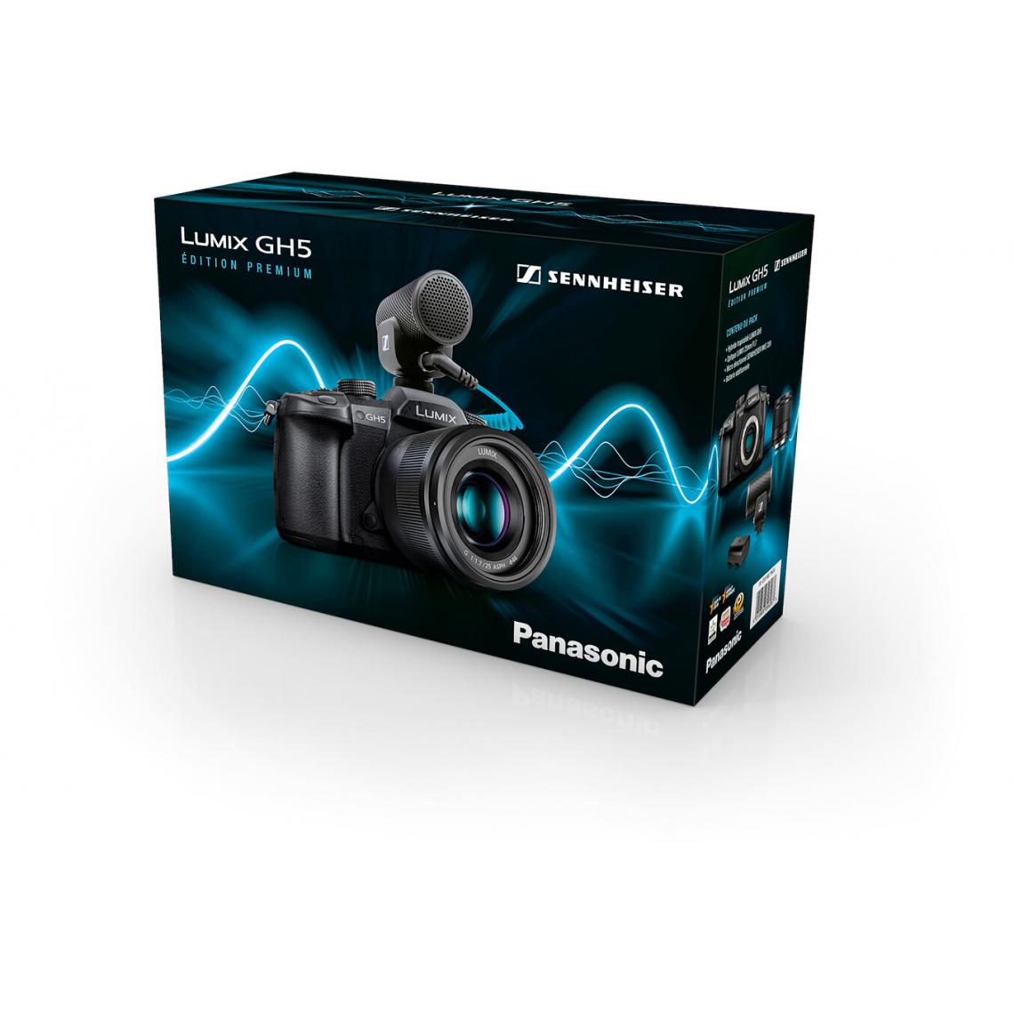 Panasonic - Rasage Electrique - Pack Lumix GH5 Noir + G 25mm f/1,7 + Micro Sennheiser MKE 200+ 2ème batterie - Appareil compact