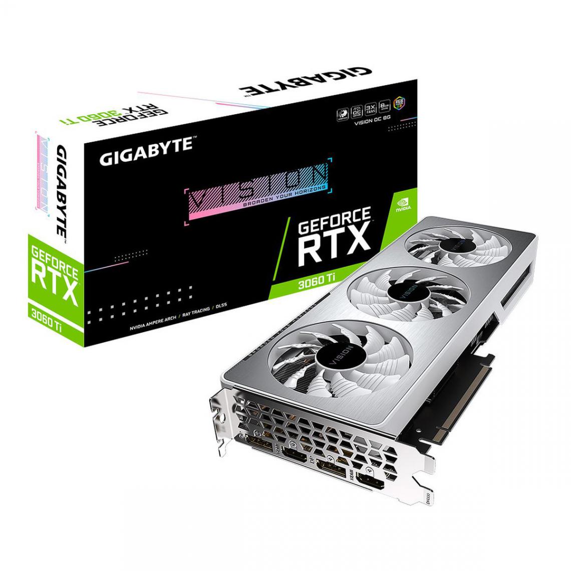 Gigabyte - GeForce RTX 3060 Ti VISION OC 8G (rev. 2.0) (LHR) - Carte Graphique NVIDIA
