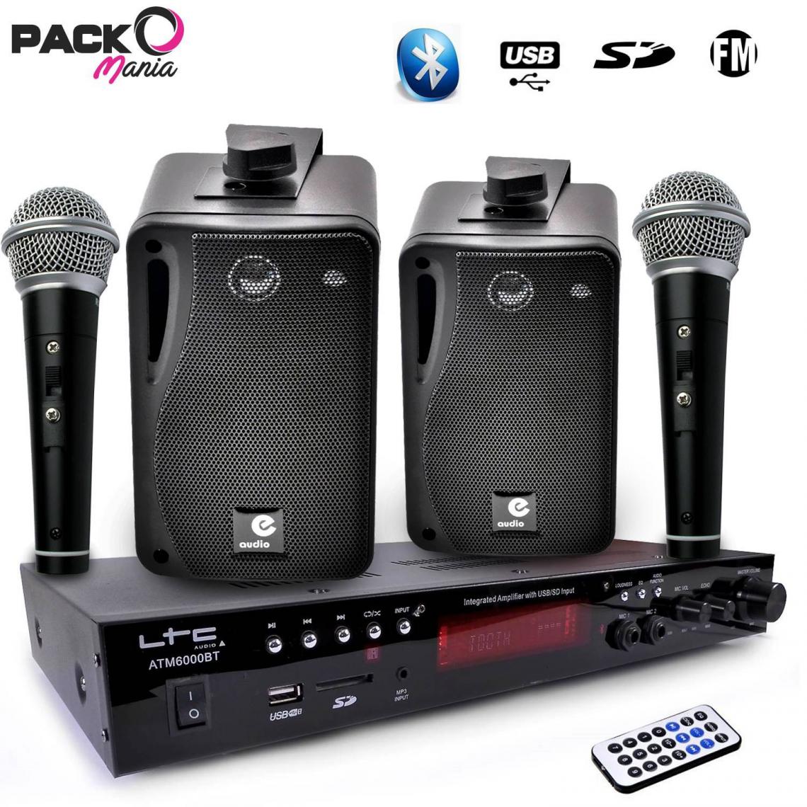 Ltc Audio - Karaoké enfant Hi-Fi 100W + 2 micros USB SD Bluetooth + Radio FM + Câbles - Enceintes Hifi