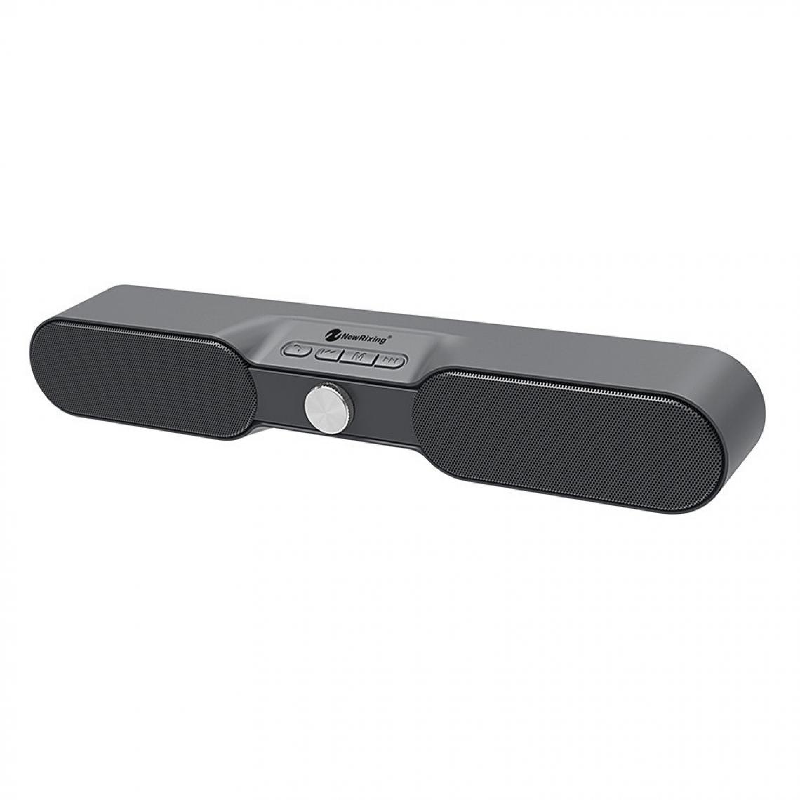 Wewoo - Enceinte Bluetooth NR4017 Haut-parleur stéréo avec barre de son Surround 10W microphone Gris - Enceinte PC