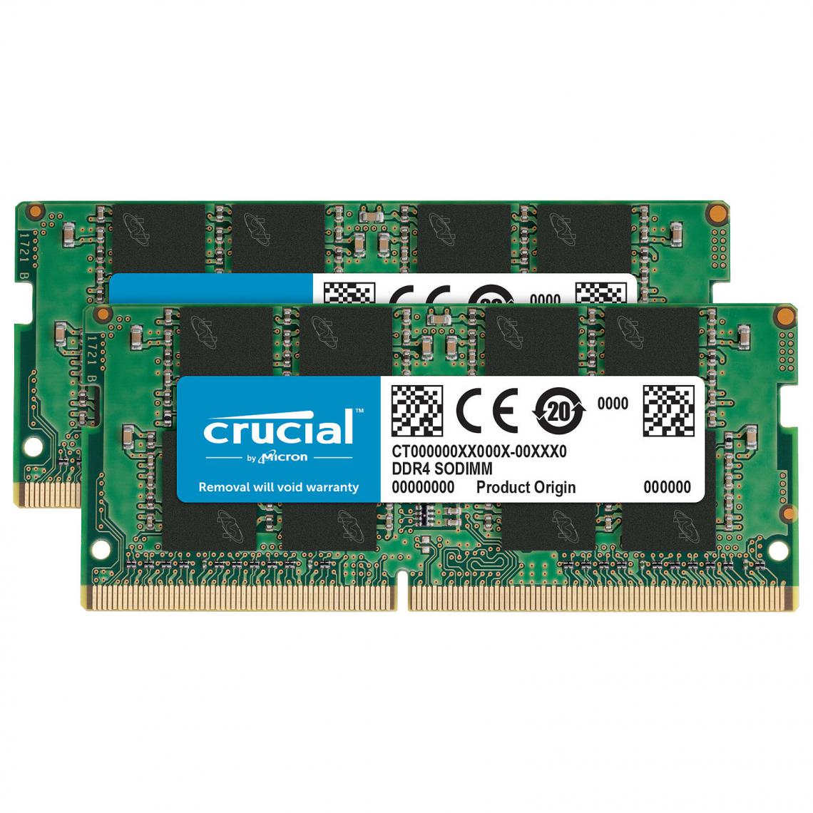 Crucial - SO-DIMM DDR4 16 Go (2 x 8 Go) 3200 MHz CL22 - RAM PC Fixe