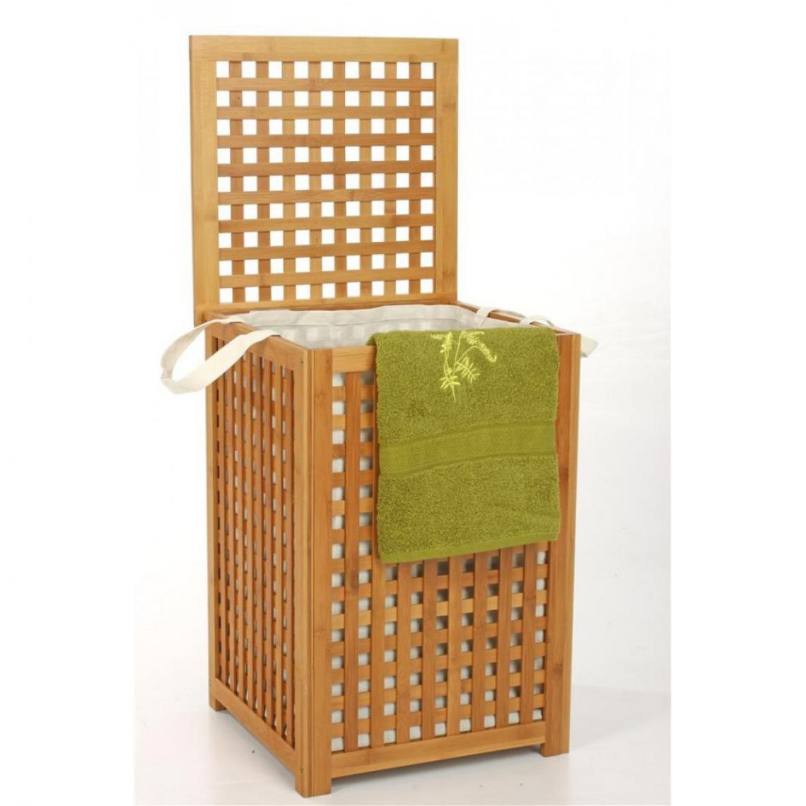 Maison Futee - Coffre à linge en bambou avec sac ajusté - Grande contenance - Sac amovible - Panier à linge