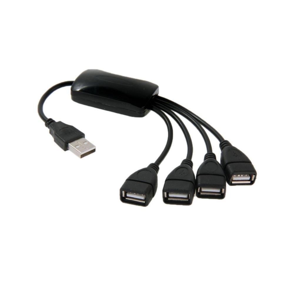 Wewoo - Hub USB 2.0 noir pour PC Universel 4 ports USB 2.0 480Mbps haute vitesse câble - Hub