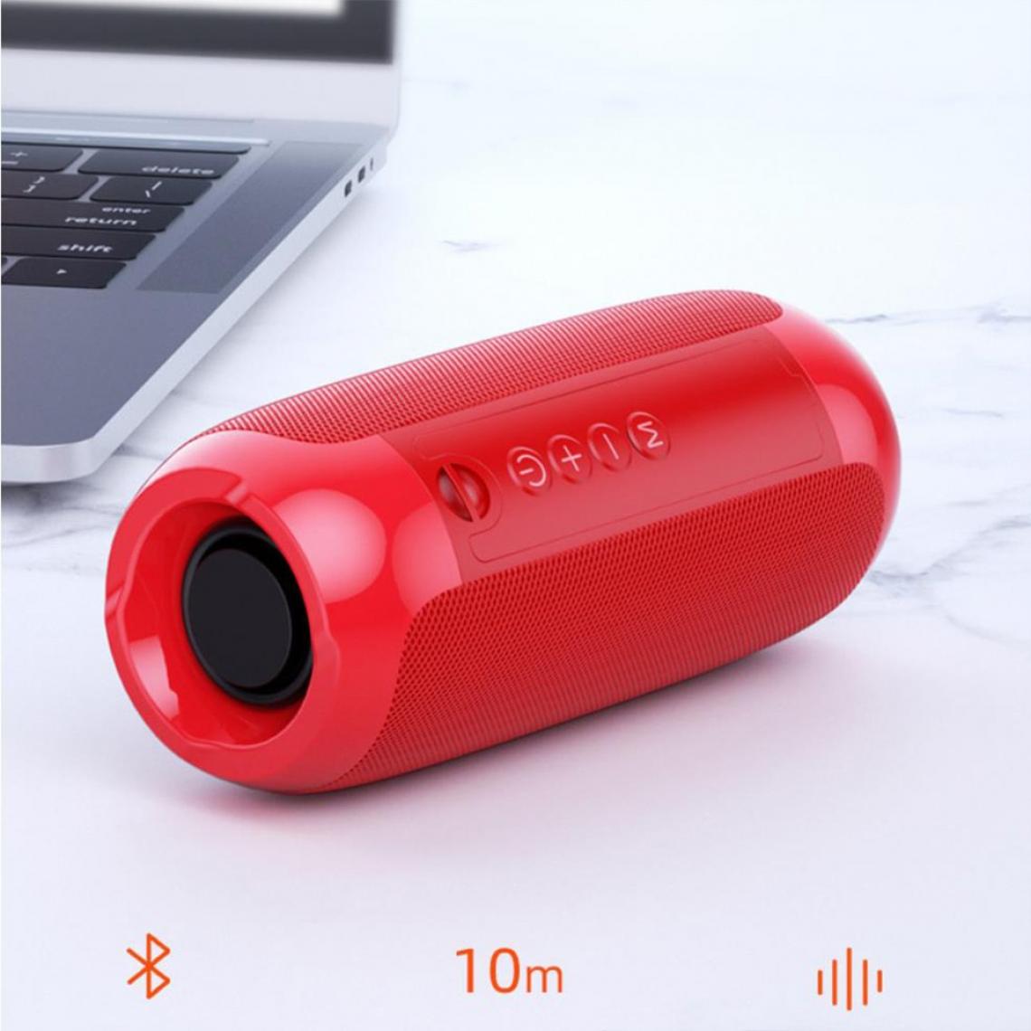 Universal - Haut-parleur Bluetooth portable rouge sans fil bas colonne de son extérieur support AUX TF USB subwoofer haut-parleur stéréo - Enceinte PC