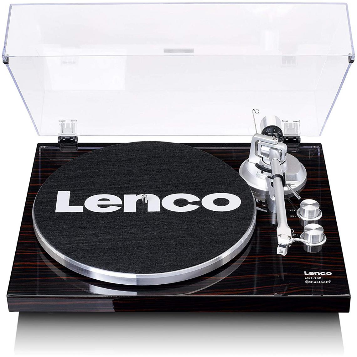 Lenco - Platine Vinyle tourne disque 33,45 tr/min noyer noir - Platine