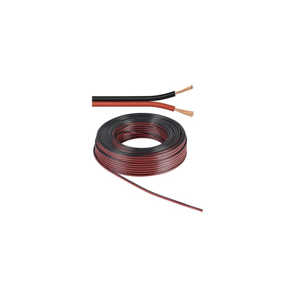 Alpexe - câble haut-parleur rouge / noir CU Rouleau de 25 m, diamètre 2x1,5 mm² - Enceintes Hifi
