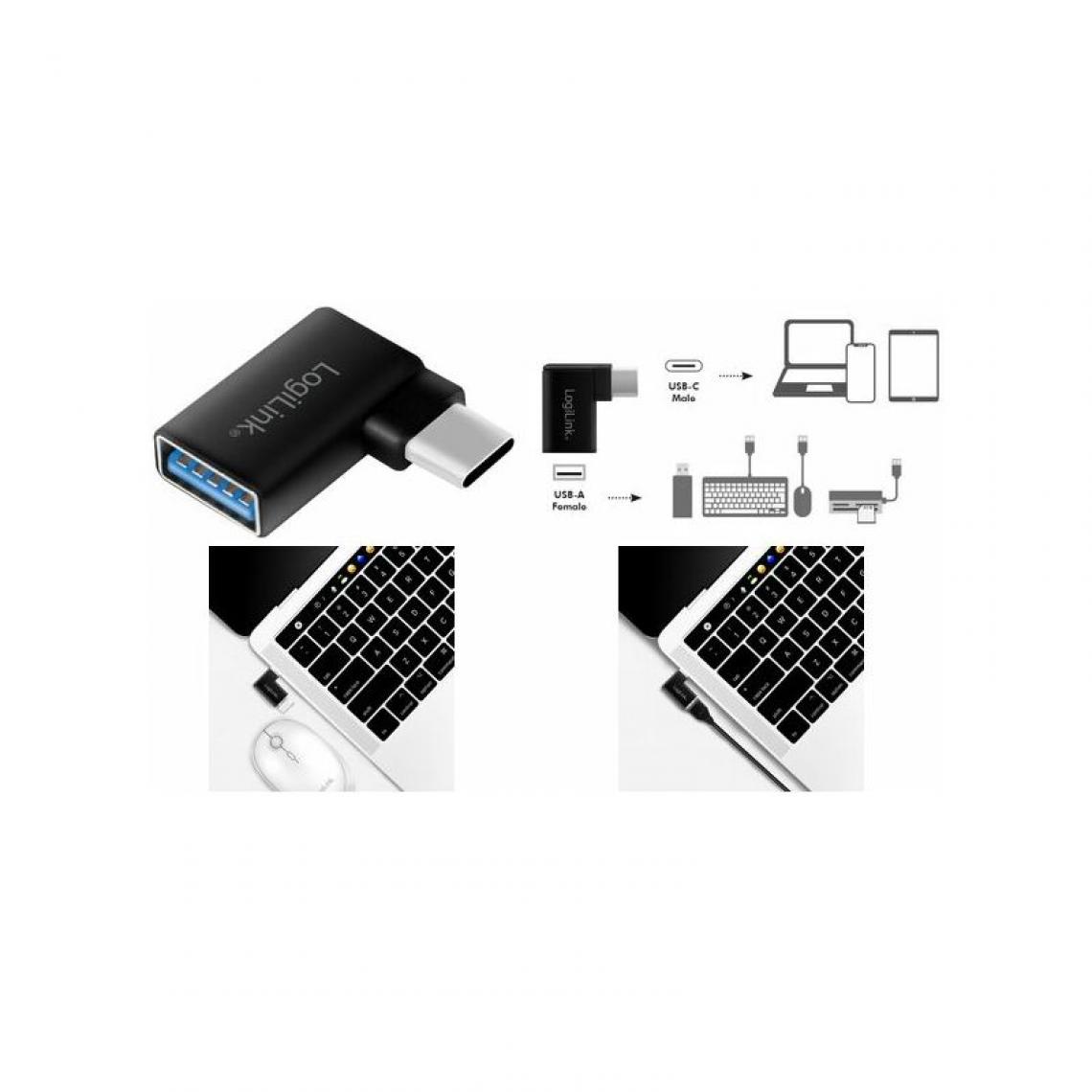 Logilink - LogiLink Adaptateur USB 3.2, mâle USB-C-femelle USB-A, noir () - Hub