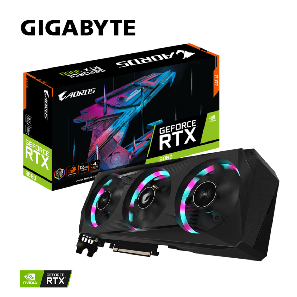 Gigabyte - AORUS GeForce RTX 3060 Elite - 12 Go - Carte Graphique NVIDIA