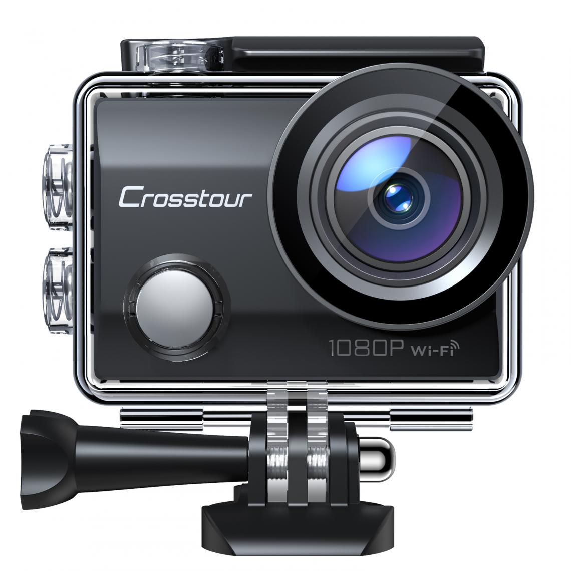 Crosstour - Caméra Sport Caméra d'action Crosstour CT7000 Full HD Wifi Cyclisme Équitation Vlog Sous-Marin 30M avec 2 Batteries Rechargeables IP68 Étanche - Accessoires caméra