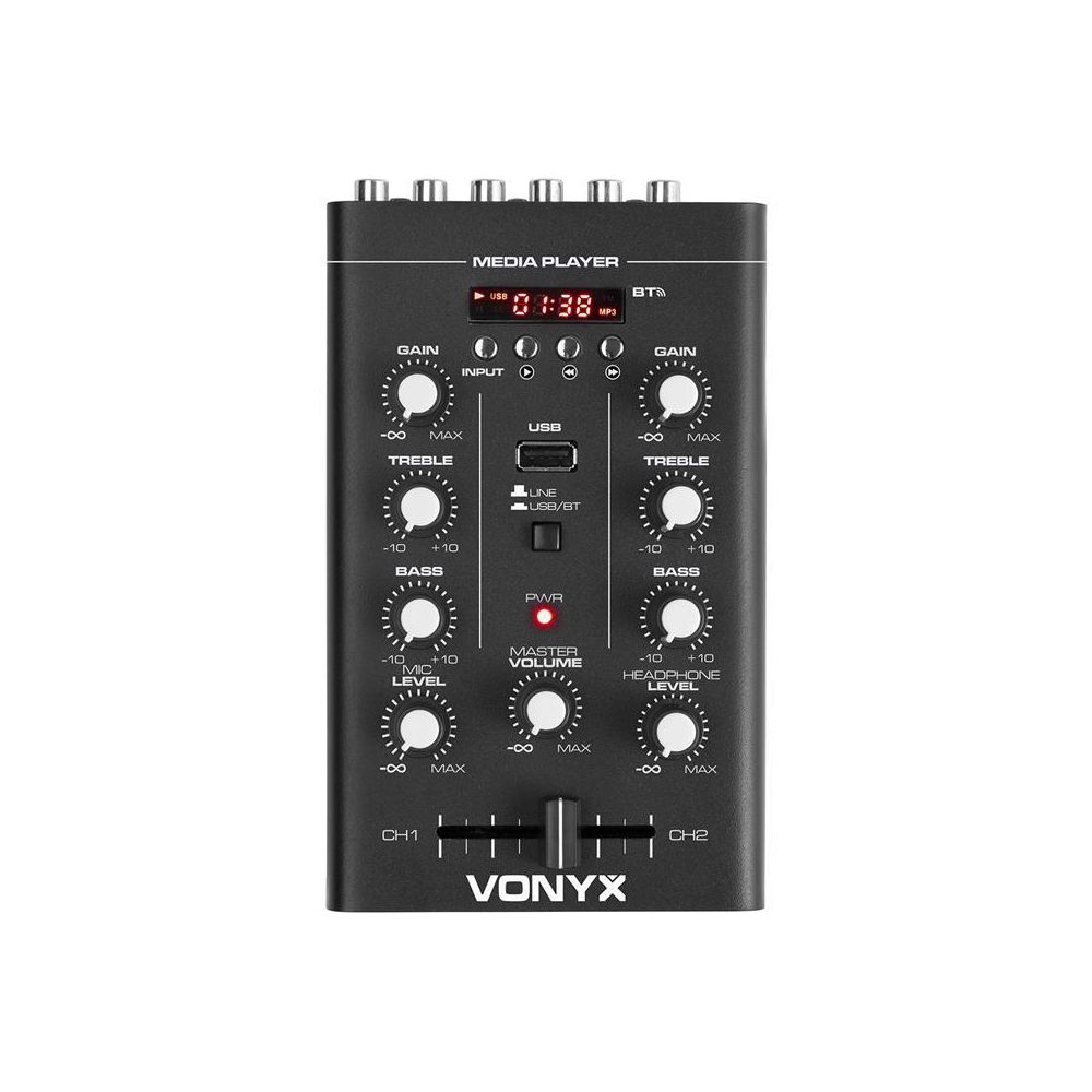 Vonyx - Vonyx STM500BT Table de mixage DJ 2 canaux Bluetooth lecteur MP3 USB noir Vonyx - Tables de mixage