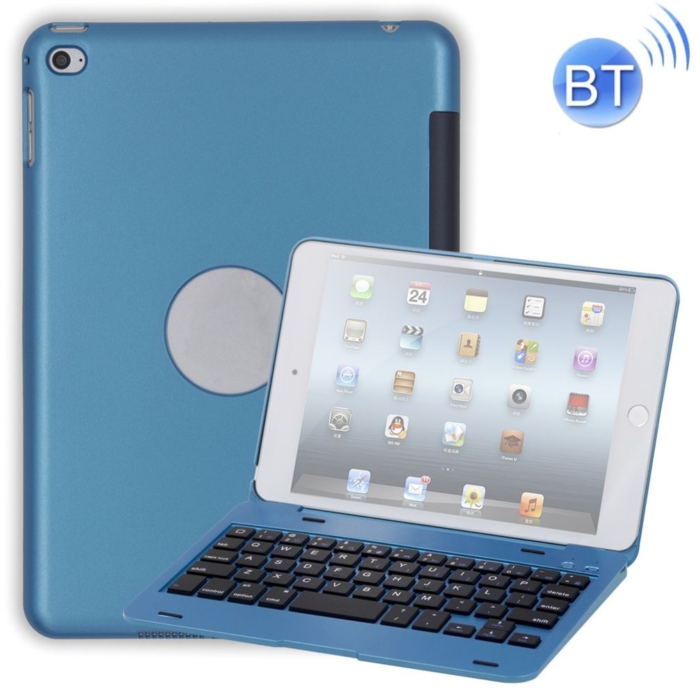 Wewoo - F1 + Pour iPad mini 4 Version ordinateur portable Housse en plastique clavier Bluetooth Bleu - Clavier