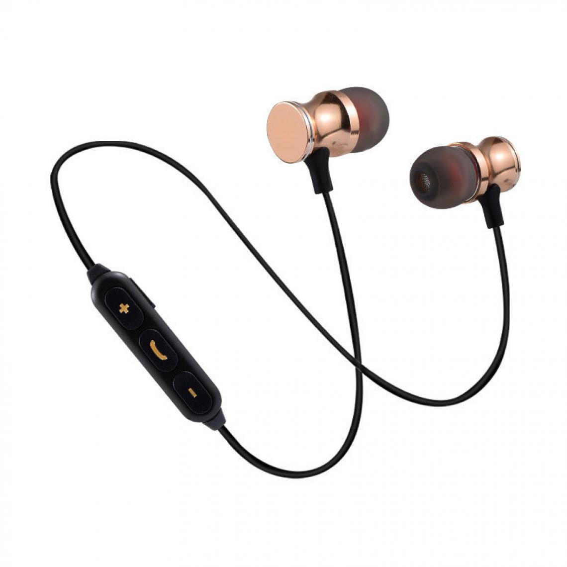 Shot - Ecouteurs Bluetooth Metal pour ONEPLUS 7 PLUS Smartphone Sans Fil Telecommande Son Main Libre INTRA-AURICULAIRE (OR) - Ecouteurs intra-auriculaires