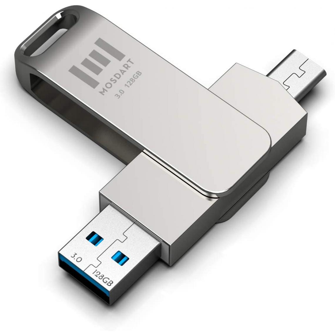 Transcend - 128Go USB3.0 Pen Drive OTG 128Go USB3.0 Pen Drive OTG Type A&C Silver - Clés USB