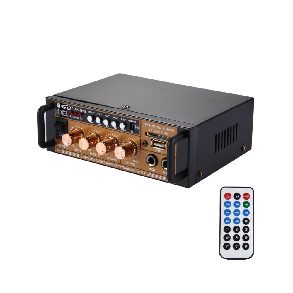 Wewoo - Ampli noir HiFi Amplificateur de Puissance Audio Stéréo 180W + 180W Lecteur Numérique avec Télécommande, FM / SD / MP3 / USB, AC 220V / DC 12V - Ampli
