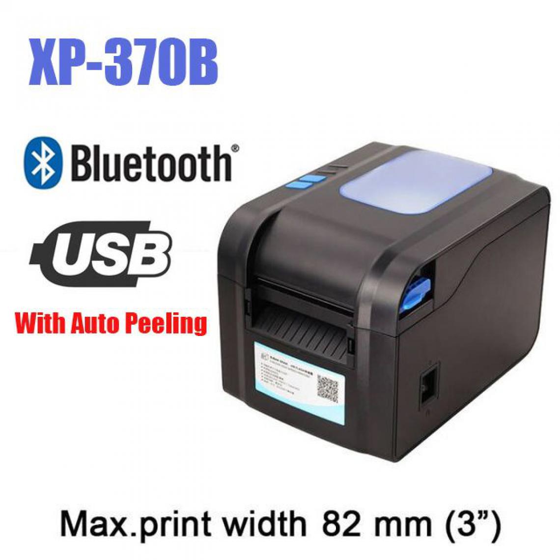 Generic - Imprimante Thermique XP 370B  Portable de Tickets de Caisse 20 à 80 mm , Connexion par  USB et  Bluetooth, pour Windows - 15.5 * 14.5 * 21 cm  - Noir  - Imprimantes d'étiquettes