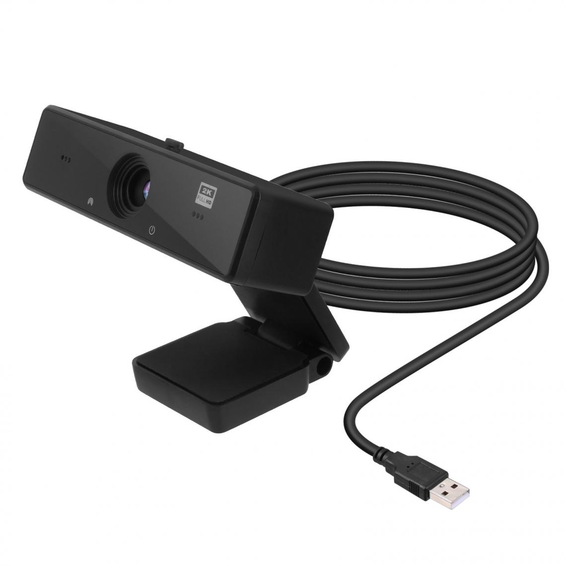 Avizar - Webcam USB PC / Ordinateur 2K Full HD 1440P Filtre Beauté Micro Anti-bruit Noir - Webcam