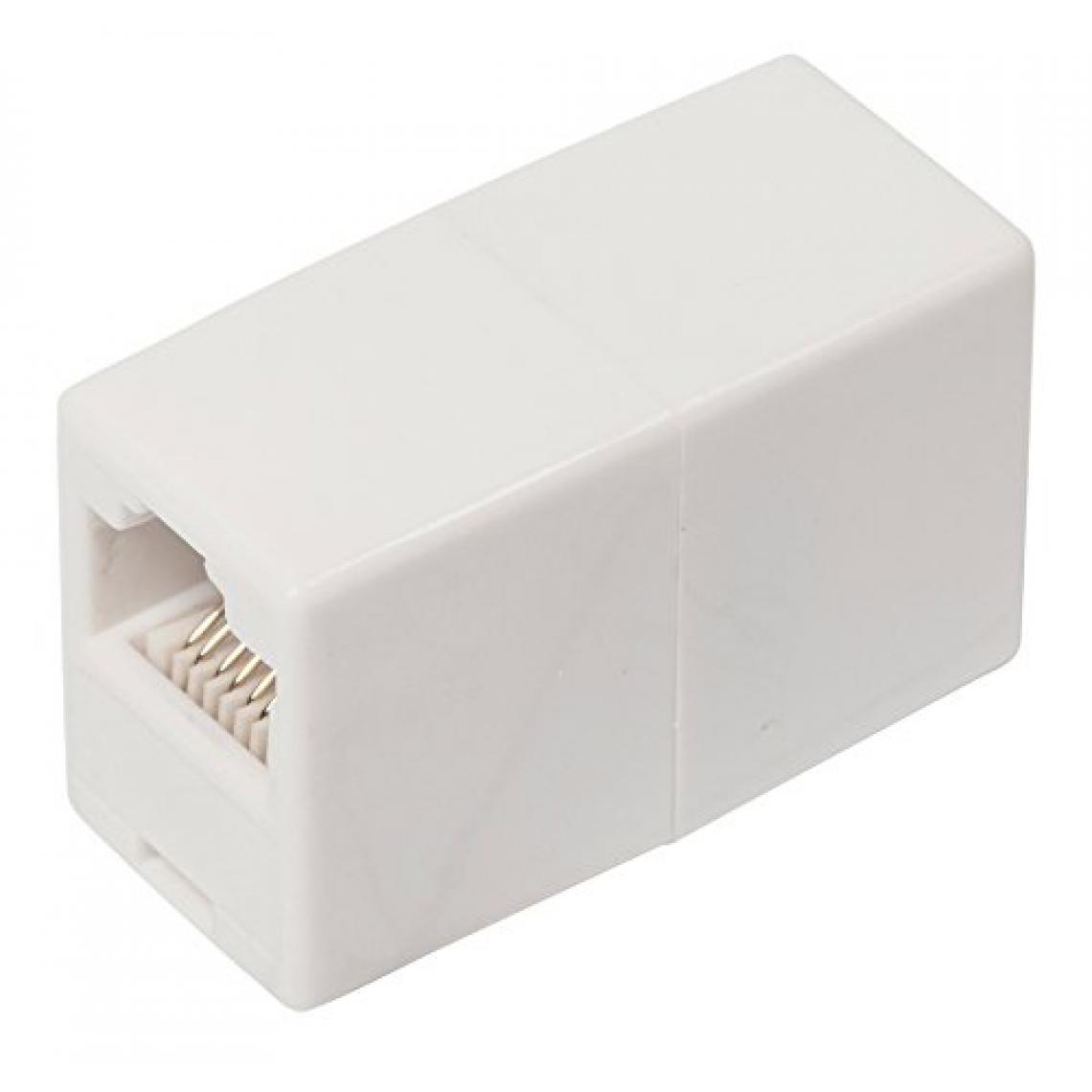 Ansco - Valueline TEL-0008 8/8 Adaptateur avec fiche RJ45 femelle ET fiche RJ45 femelle, ivoire Coupleur Informatique ou téléphone - Switch