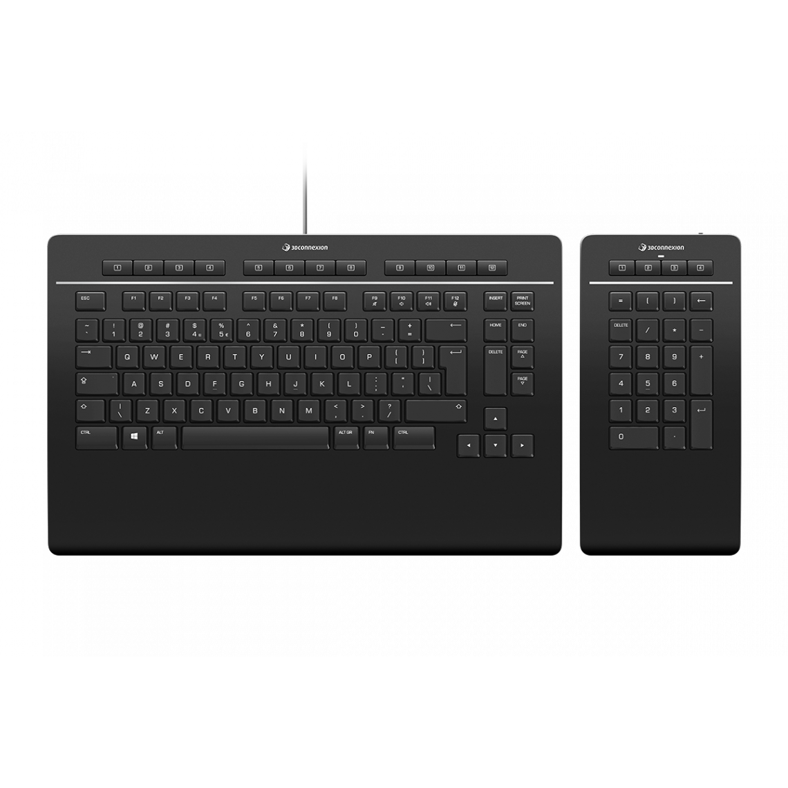 3Dconnexion - 3Dconnexion Keyboard Pro with Numpad clavier USB + RF Wireless + Bluetooth QWERTY US International Noir - Clavier