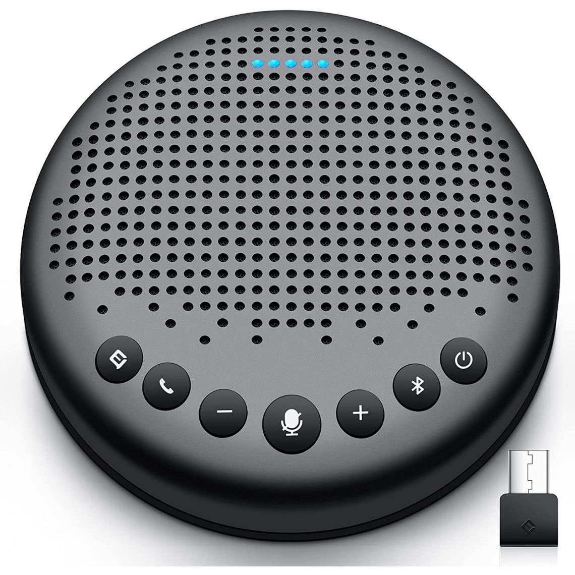 Chrono - eMeet Luna Haut-Parleur Bluetooth - USB Conférence Speakerphone pour 5 à 10 Personnes, Prise de Voix 361º, Réduction du Bruit, avec Dongle, VoIP, pour PC, Zoom, Skype, Skype for Business etc,Grise - Enceintes Hifi