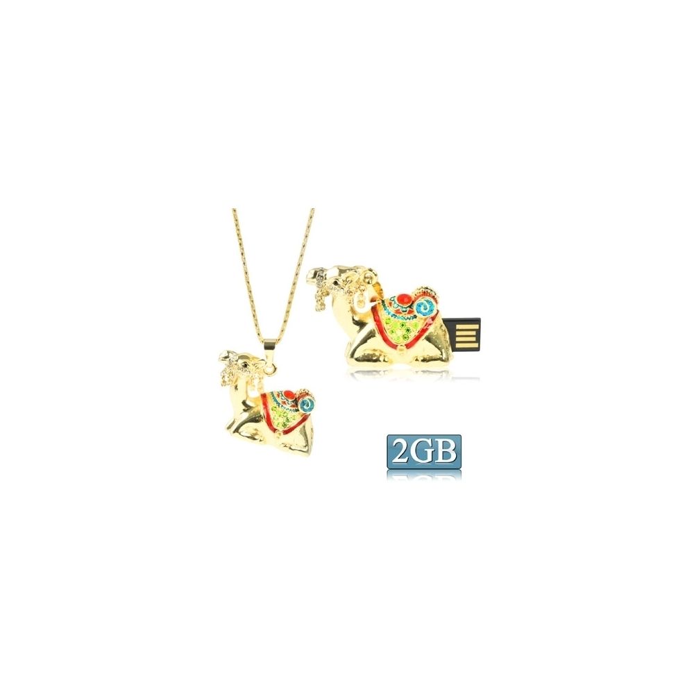 Wewoo - Clé USB Chameaux d'or en forme de bijoux en diamant collier style USB Flash Disk 2 Go - Clés USB