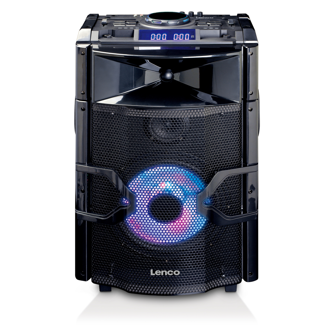 Lenco - Enceinte/table de mixage DJ haute puissance avec Bluetooth, USB, radio FM et éclairages PMX-250 Noir - Enceintes Hifi