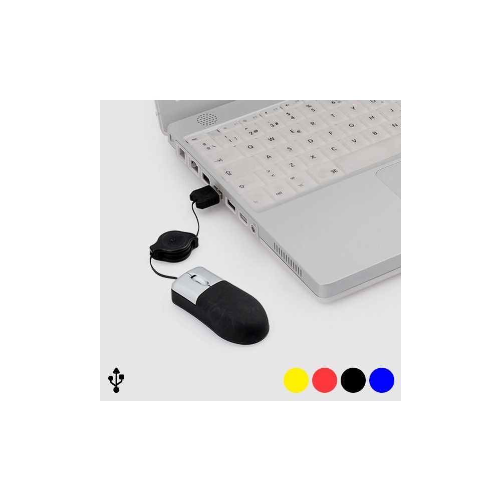 Totalcadeau - Mini souris Optique avec câble extensible pour ordinateur et protable Couleur - Bleu - Souris