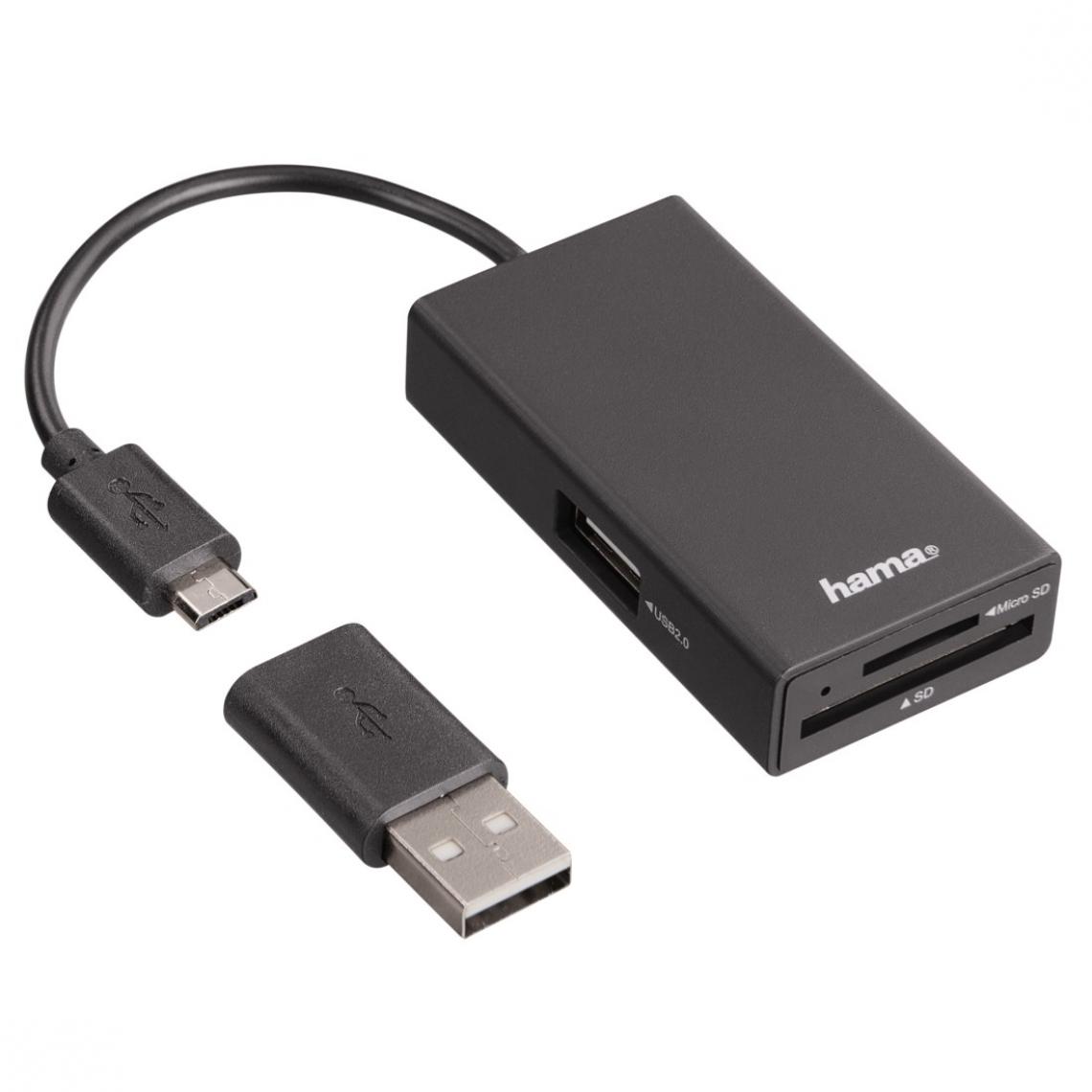 Hama - HAMA Lecteur de cartes/Hub USB 2.0 OTG pour smartphone/tablette/PC portable/PC - Hub