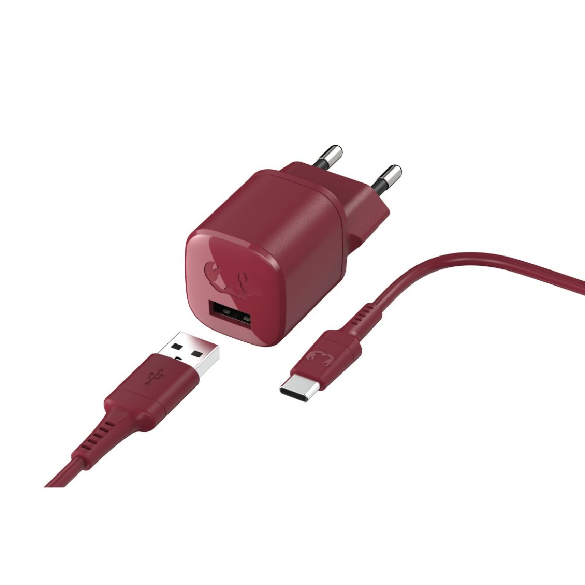 Fresh'N Rebel - Mini chargeur USB-A 12W + Câble USB-C 1,5m, Ruby - Joystick