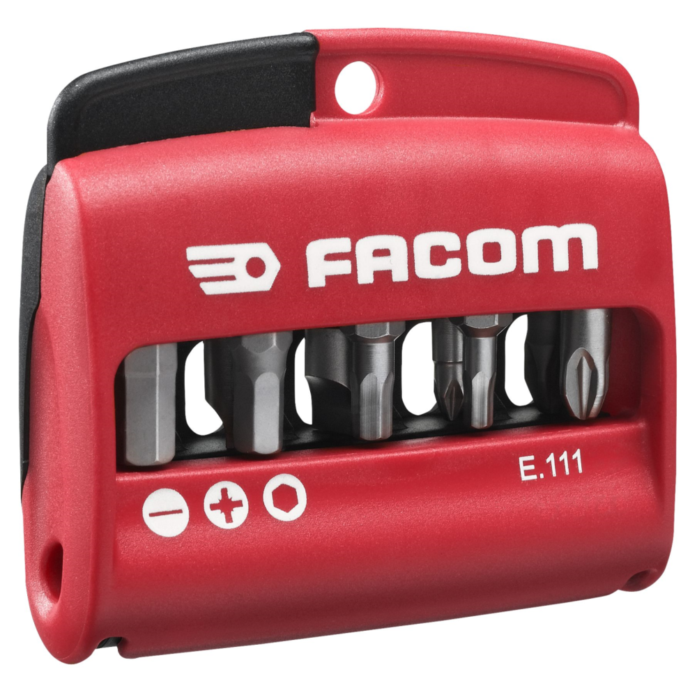 Facom - Jeu mixte de 10 embouts 1/4"" - série 1 - 25 mm + porte-embouts - N°2 Facom E.111 - Clés et douilles