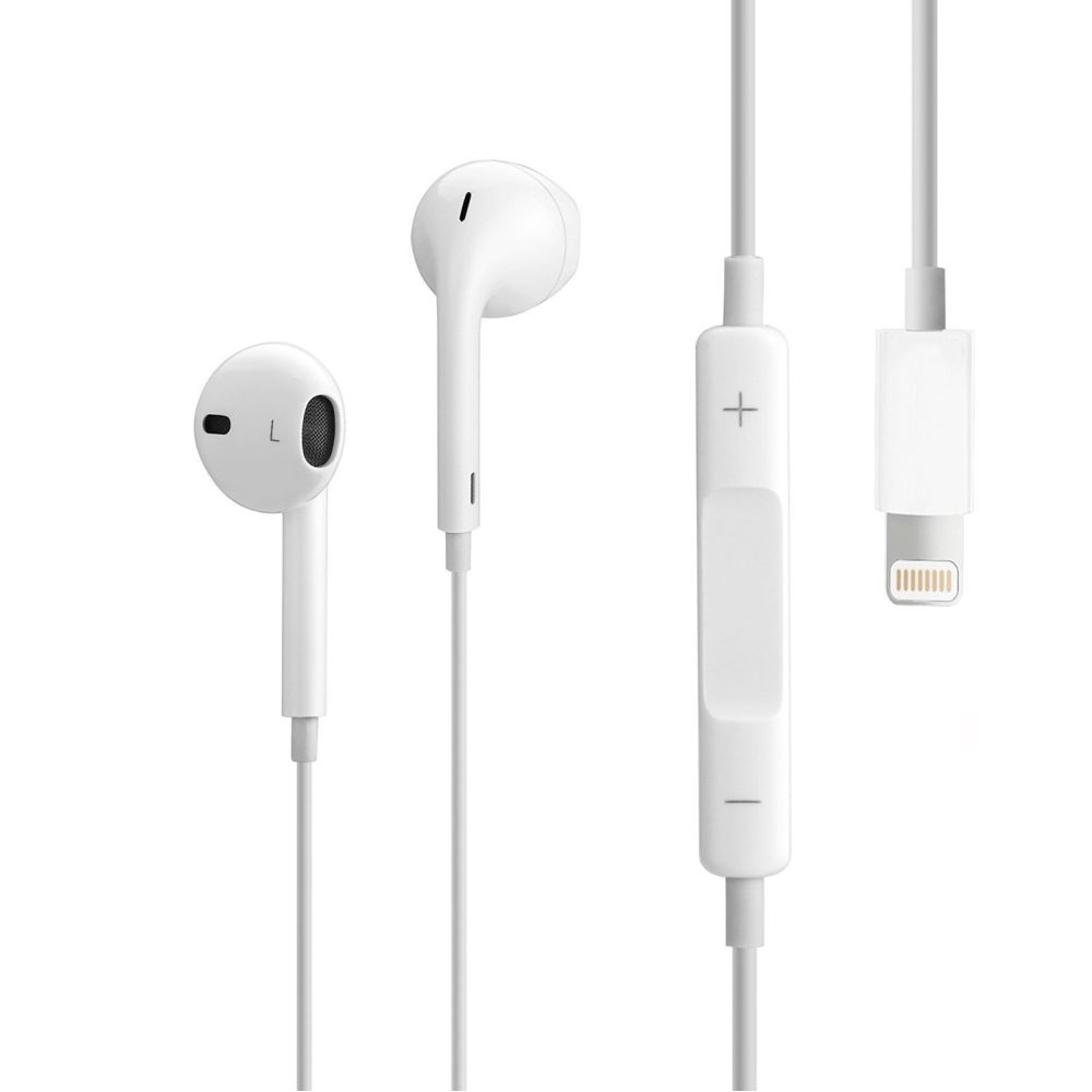 Apple - EarPods - Blanc (A1472) - Écouteur filaire original avec connecteur Lightning - Ecouteurs intra-auriculaires