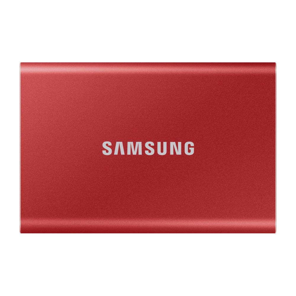 Samsung - T7 Rouge métallique - 500 Go - USB 3.2 Gen 2 - SSD Externe
