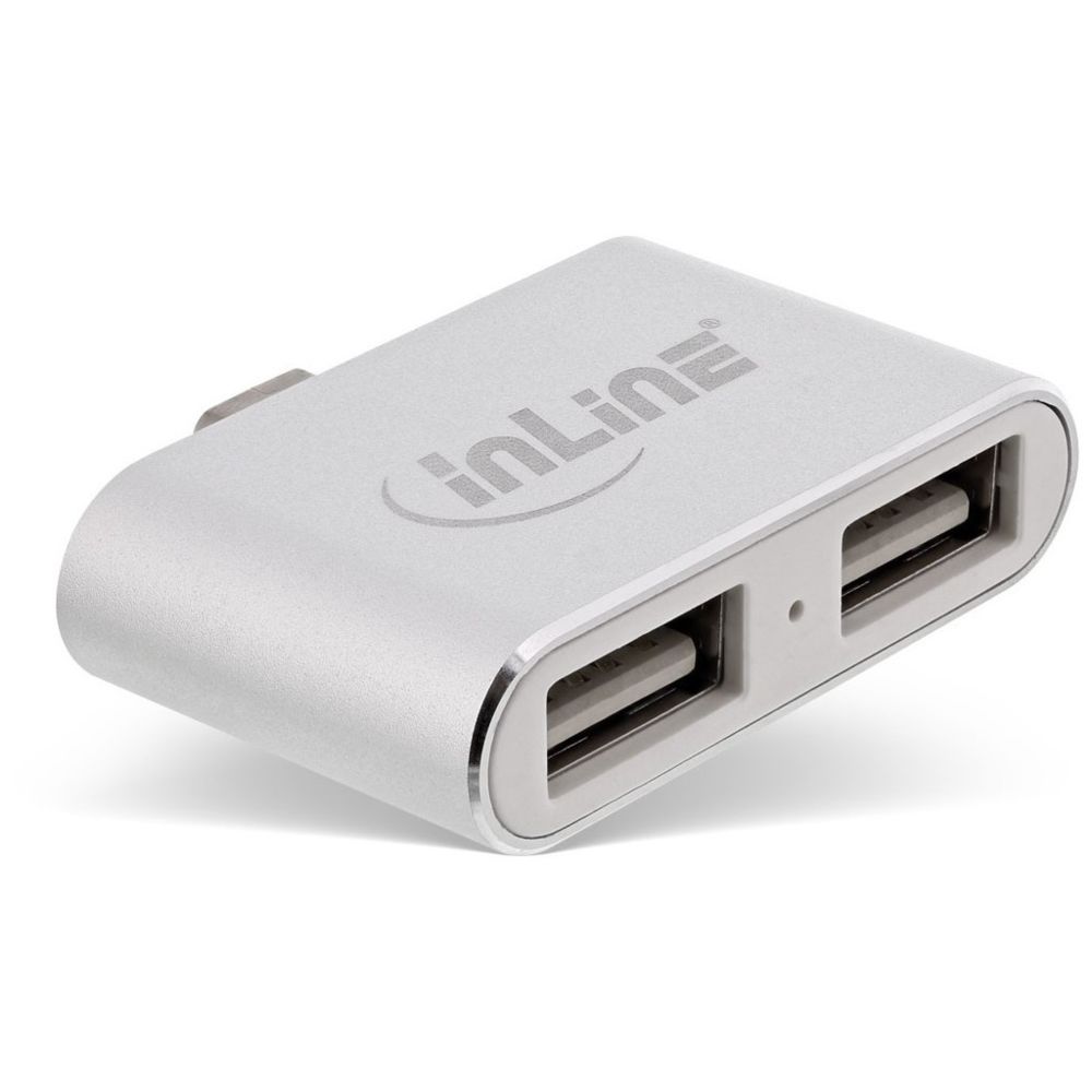 Inline - Mini hub USB 2.0 InLine®, AF USB Type-C M à 2x USB, argent - Hub