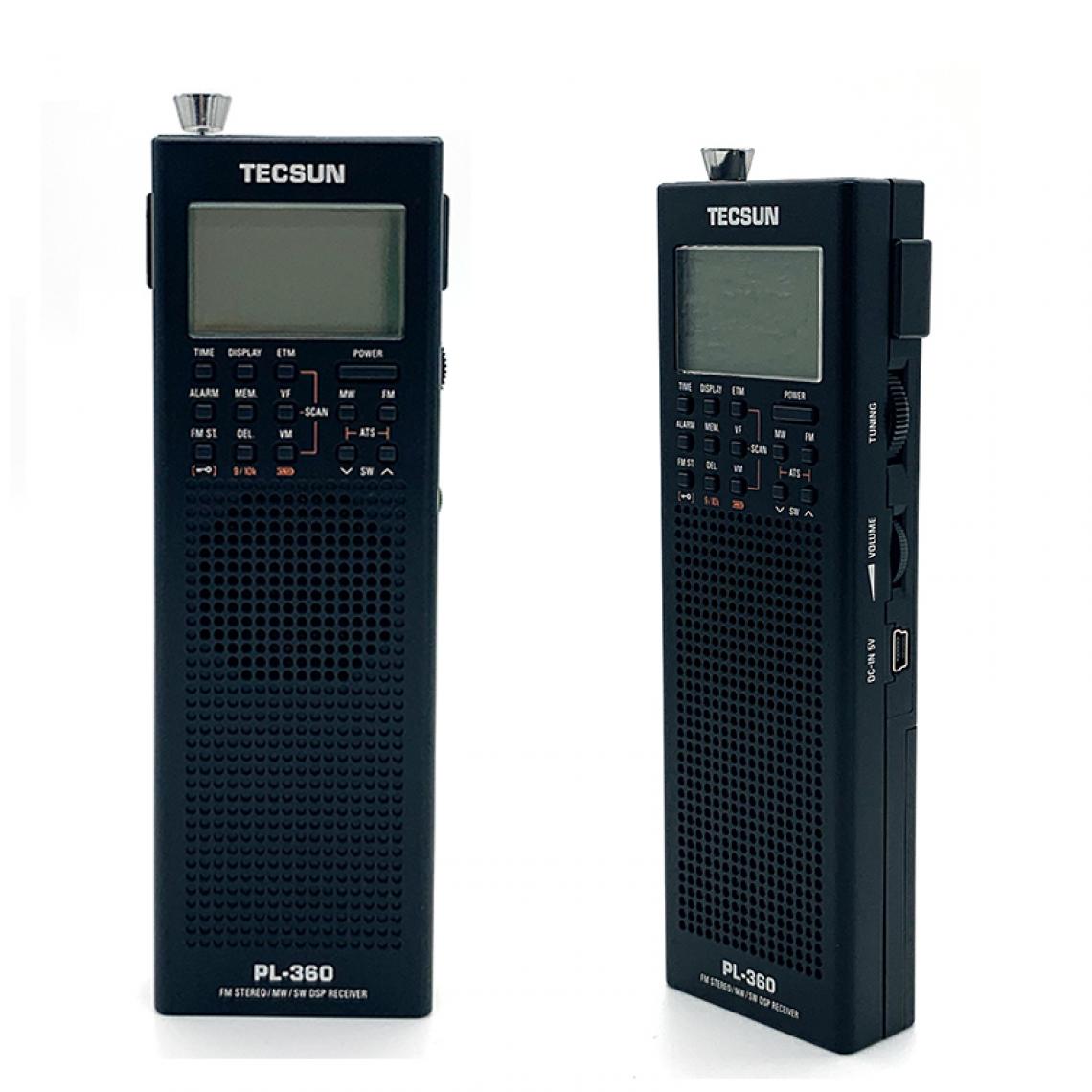 Universal - Récepteur DSP FM MW SW LW + antenne AM externe + antenne extérieure Enregistreur radio portable Y4131A PL360 Desheng | Enregistreur radio portable | Récepteur PL-360(Le noir) - Radio