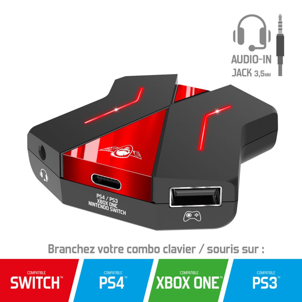 Spirit Of Gamer - Cross game 2 : hub convertisseur pour consoles nintendo switch/ps4/ps3/xbox one - Hub